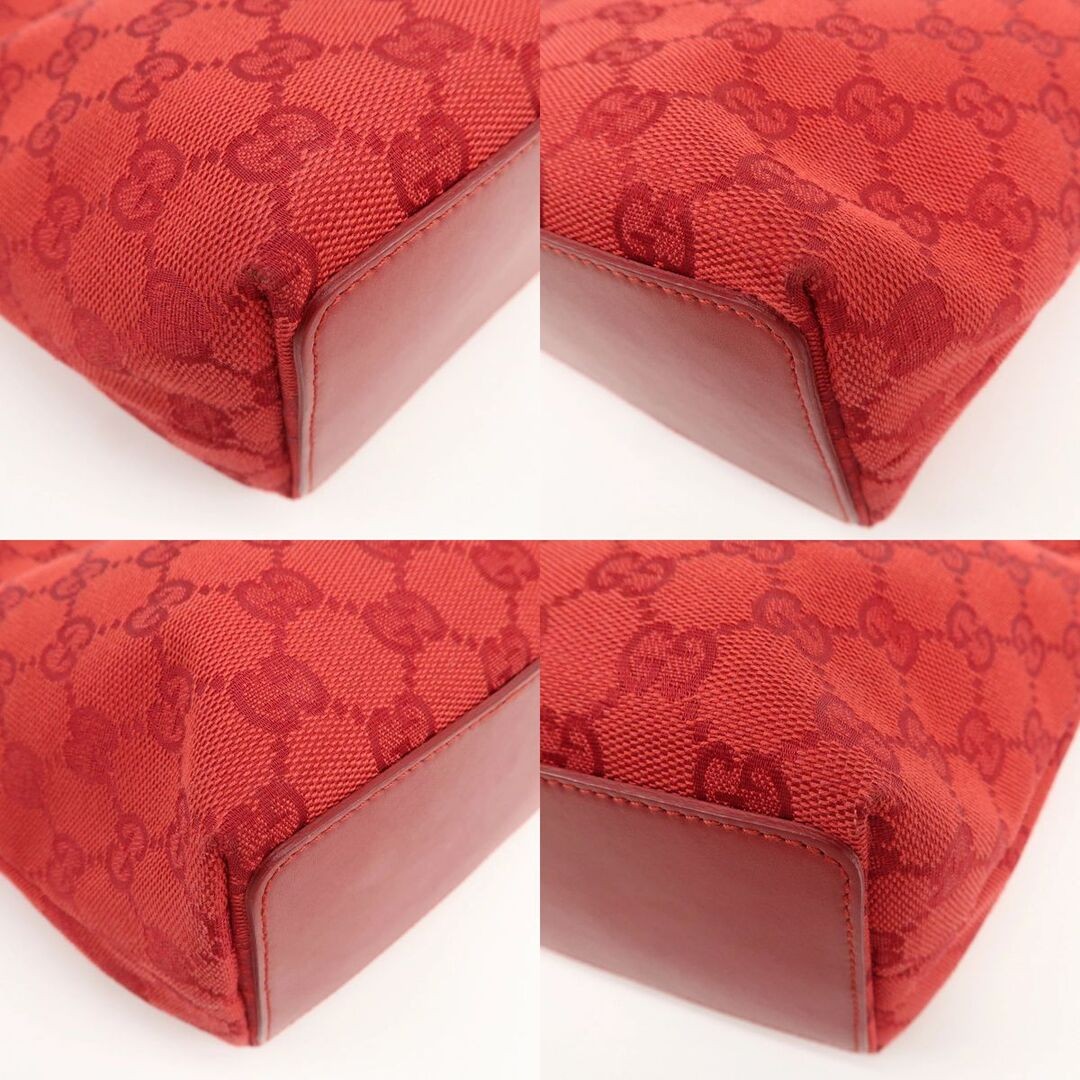 Gucci GG Canvas Leather Shoulder Bag Red Used, Gold Hardware thumbnail 8
