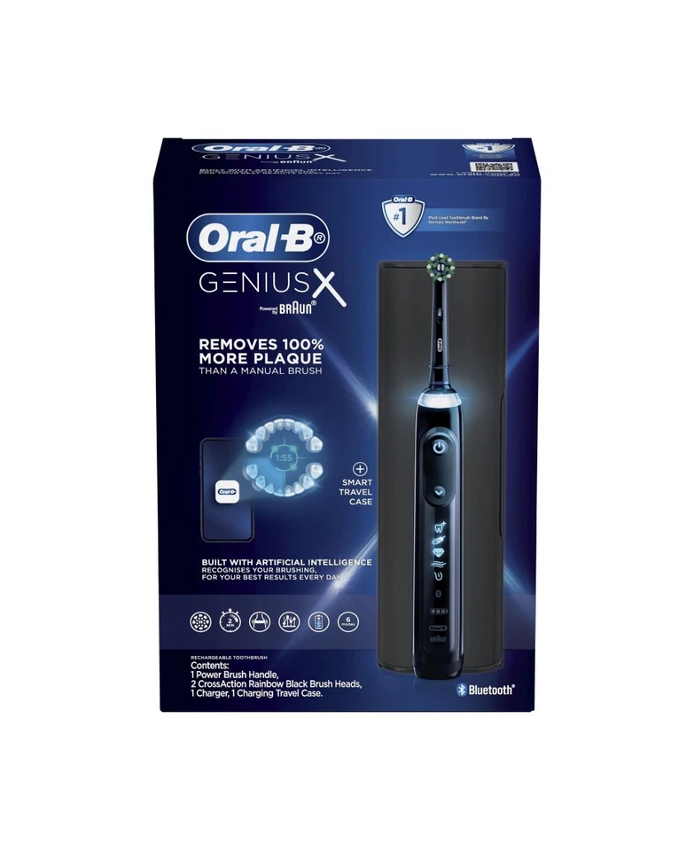 New Oral-B Genius X Electric Toothbrush With Travel Case - Black - image 2 of 3