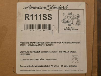 #ad American Standard R111SS Pressure Balance Rough Valve with Stops $64.99