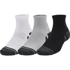 Under Armour Performance Tech 3 Pack Quarter Socks Grey Cushioned Arch Support