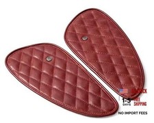 Genuine Leather Motorcycle Tank Pad – Tank Pad (24X11.5 CM) Diamond Cherry Red