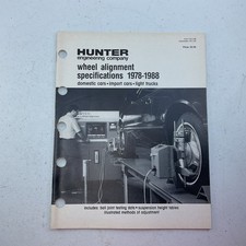 Hunter Wheel Alignment Specifications 1978-1988 Manual Form 172t Hunter Wheel Alignment Specifications 1978-1988 Manual Form 172t