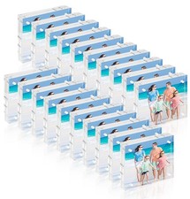 3x3 Acrylic Frames 20 Pack, 20mm Double Sided Magnetic Picture Frames Clear P...