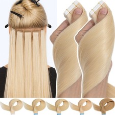 Full Head Thick Skin Weft Tape In Russian Remy Human Hair Extensions 100G BLONDE