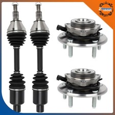 2x Cv Axle 2x Wheel Hub Bearing Front 4wd For 2012-2018 Ram 1500 515151
