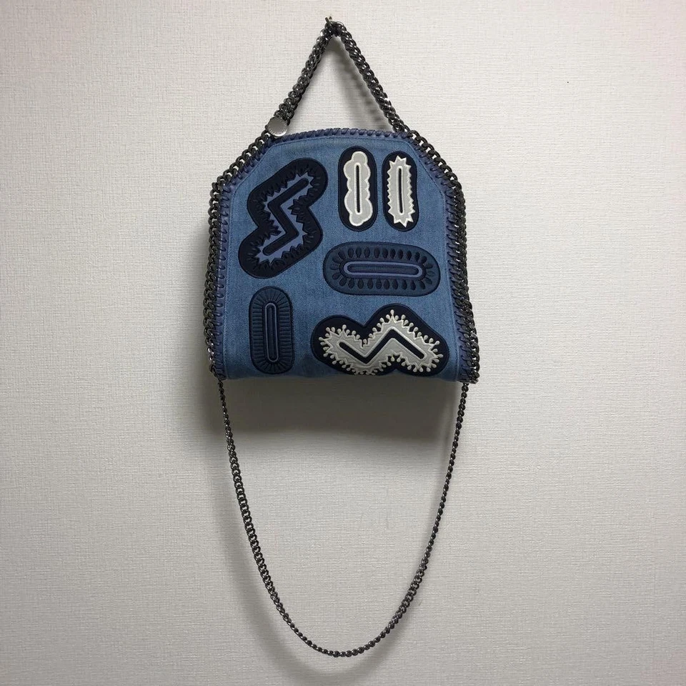 Bolso de Hombro Reservado Stellamccartney Denim Falabella Auténtico Azul Claro Reino Unido 113496 Foto 2 de 4
