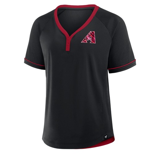 Women's Fanatics Black Arizona Diamondbacks League Diva Star Raglan V-Neck - Imagen 2 de 5
