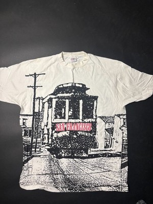 Y2K Epic Full Wrap Graphics Crazy Hawaii  Men XL White Black San Francisco