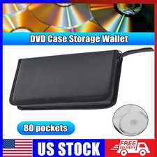 Disc 80 CD Holder DVD Case Storage Wallet VCD Organizer PU Leather Zipper Bag