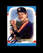 Glenn Davis Hand Signed 1989 Fleer Heroes Houston Astros Autograph
