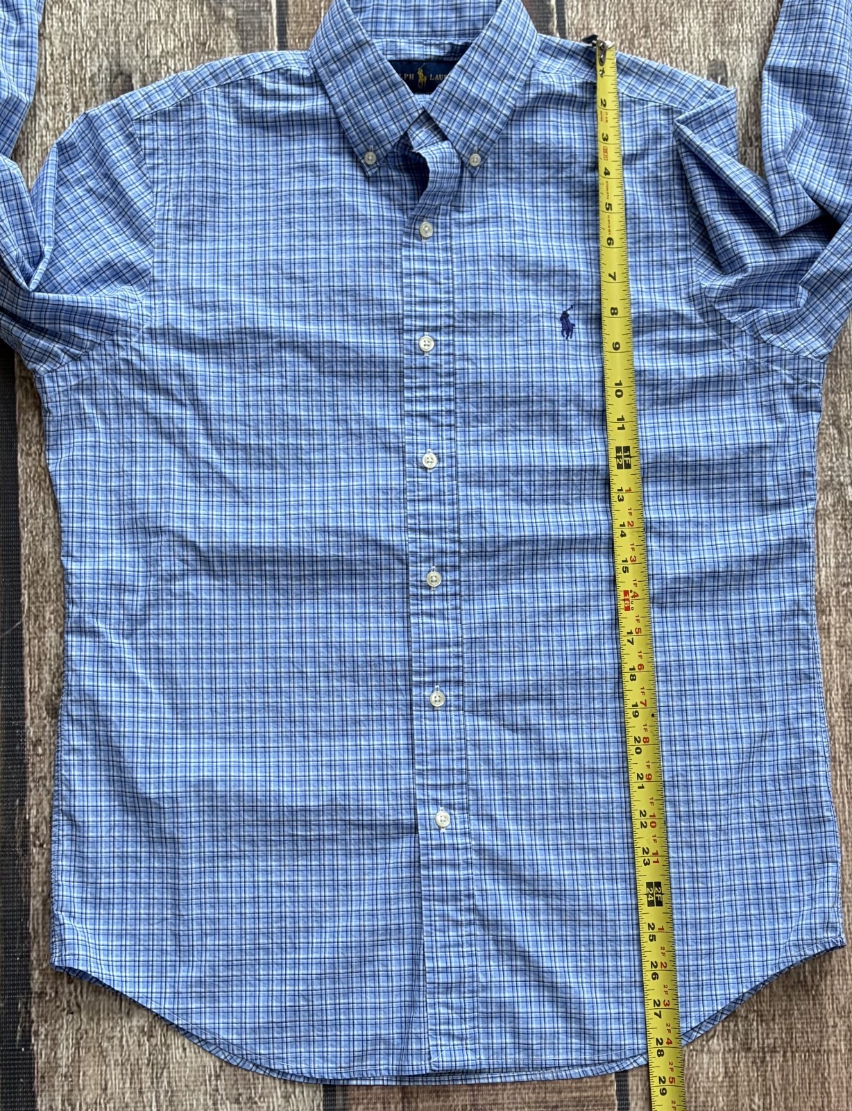 POLO RALPH LAUREN SPORT SHIRT BLUE MULTI MENS MEDIUM EXCELLENT CONDITION thumbnail 9