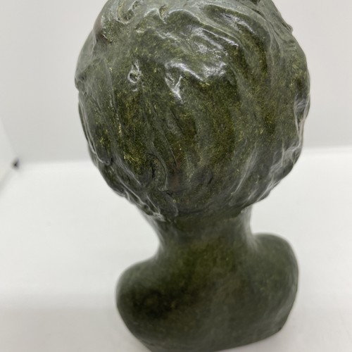 Busto de niño verde y marrón toques/acentos pátina - Imagen 5 de 17