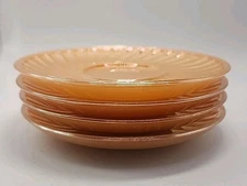 Vintage 4 Glasbake By Jeanette Glass Marigold Lustreware Plates 1960s-1970s