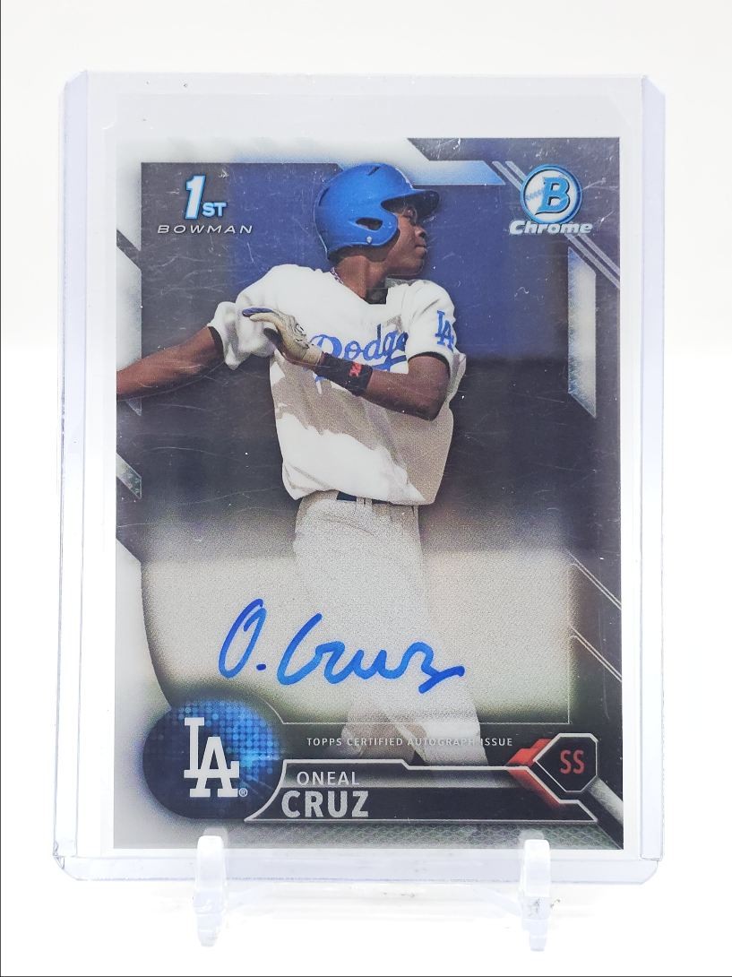 ONEAL CRUZ 2016 BOWMAN CHROME 1ST AUTOGRAPH DODGERS AUTO Q0731