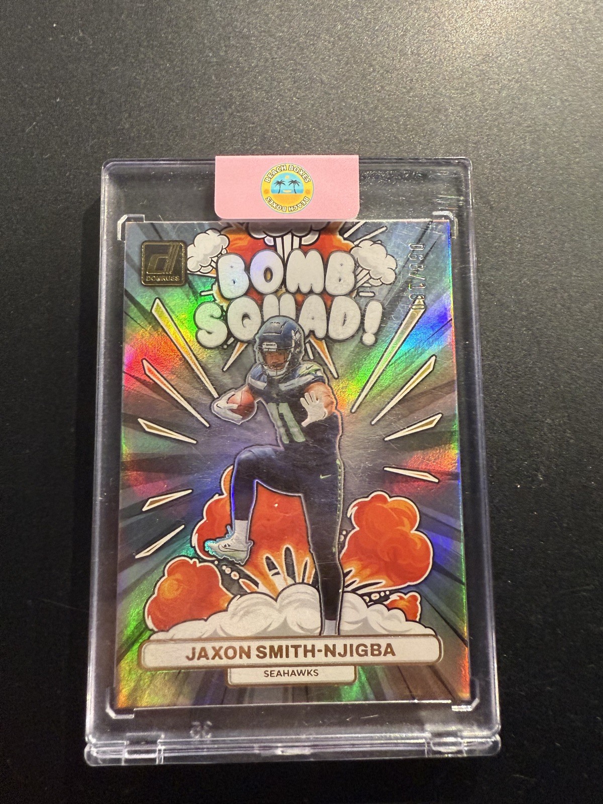 2023 Donruss Jaxon Smith-Njigba Bomb Squad #BS-10 Holo 68/100 SP Seattle Rookie