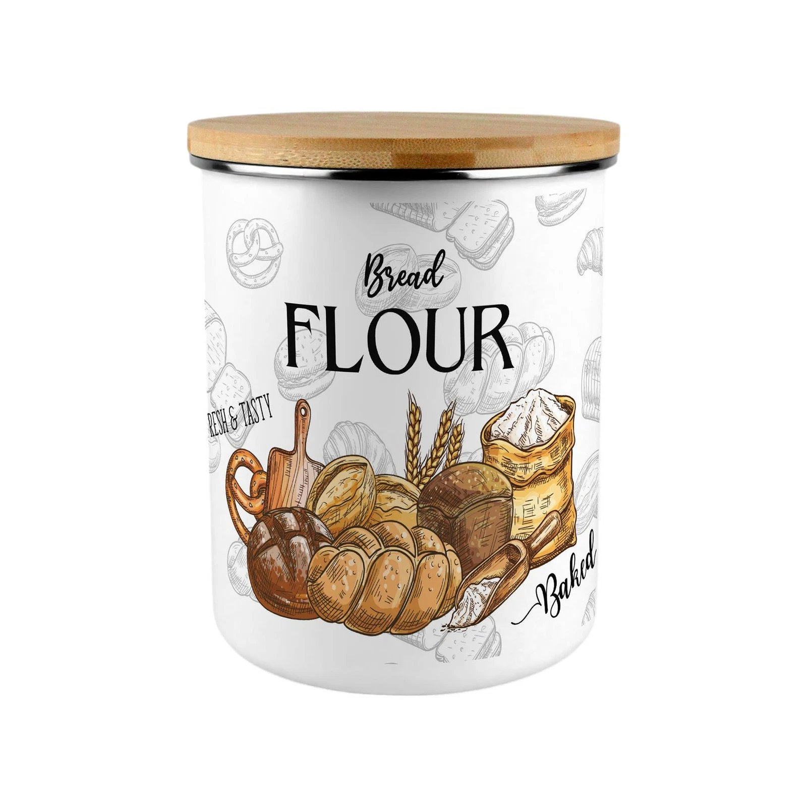 Large Bread Flour Canister - Bakery Inspired Homeware Gift Jar