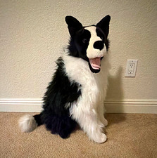 Black White Border Collie Plush
