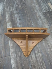 Handmade solid oak  shelf Stamped & Signed Roger D Codington. 14x5 Nice 🧡💚💜💛