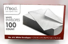Mead White Envelopes small 6 1/2"x 3 5/8" 100 count pack of 3 - 300 Envelopes
