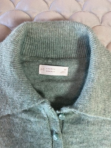 Suéter Polo Henley Manga Corta Lauren Conrad Cuello Verde Menta Talla Mediana - Imagen 4 de 7