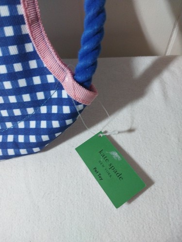 Kate Spade New York Hund Kauspielzeug, Seil, Frisbee, Gingham Blau - Bild 7 von 8