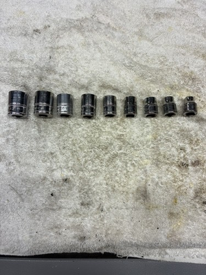 #ad Snap On 3 8 Metric Shallow Socket Set 8mm 19mm MISSING 17mm14mm and 9mm $65.00
