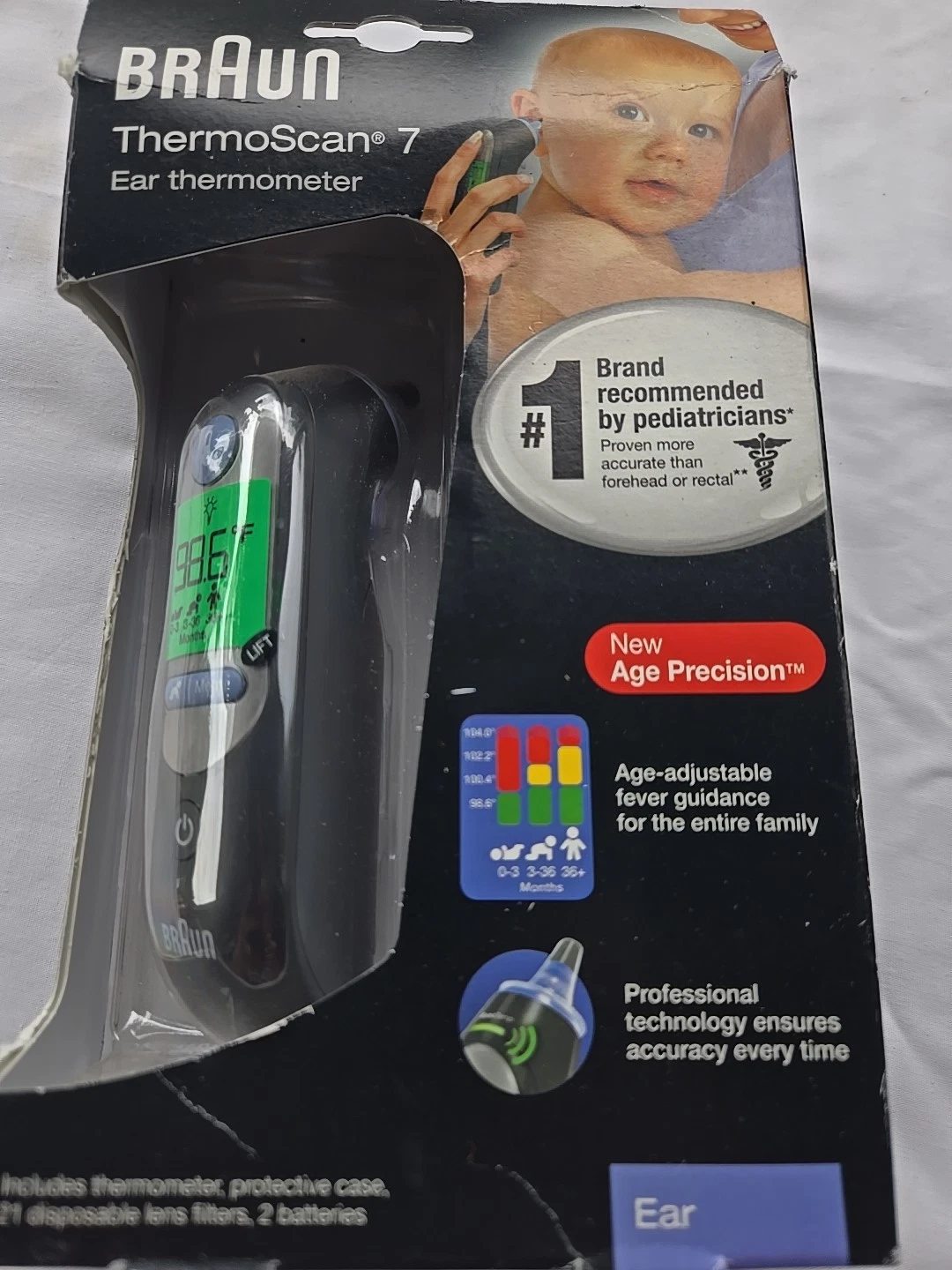 BRAUN THERMOSCAN 7 DIGITAL EAR THERMOMETER AGE ADJUSTABLE PROFESSSIONAL IRT6520
Opens in a new windo