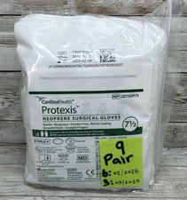 Protexis Neoprene Surgical Gloves, *9 Pair* 2D73DP75, Size: 7.5 *See Date*2/25+
