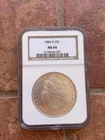 1884 Morgan Silver Dollar New Orleans MS64 NGC Business Strike $1 Obverse Toning