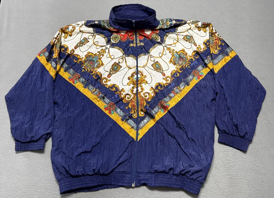Vintage Great Gear Clothing Bomber Jacket Womens Medium Baroque Windbreaker Zip - Image 2 of 4