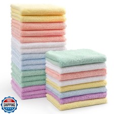 HOMEXCEL Baby Washcloths 24 Pack-Microfiber Coral Fleece Baby Bath Face Towel