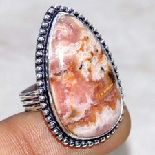 Rhodochrosite 925 Silver Plated Ring US 8 Most Loved Gift GW