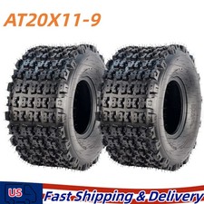 2 Pack 20x11-9 Atv Tires All-terrain 20x11x9 Off-road Tires Trail 6pr Tubeless