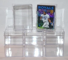 Lot of 4 Used, Very Clean 100 ct Hinged Lid Clear Plastic Trading Card Boxes