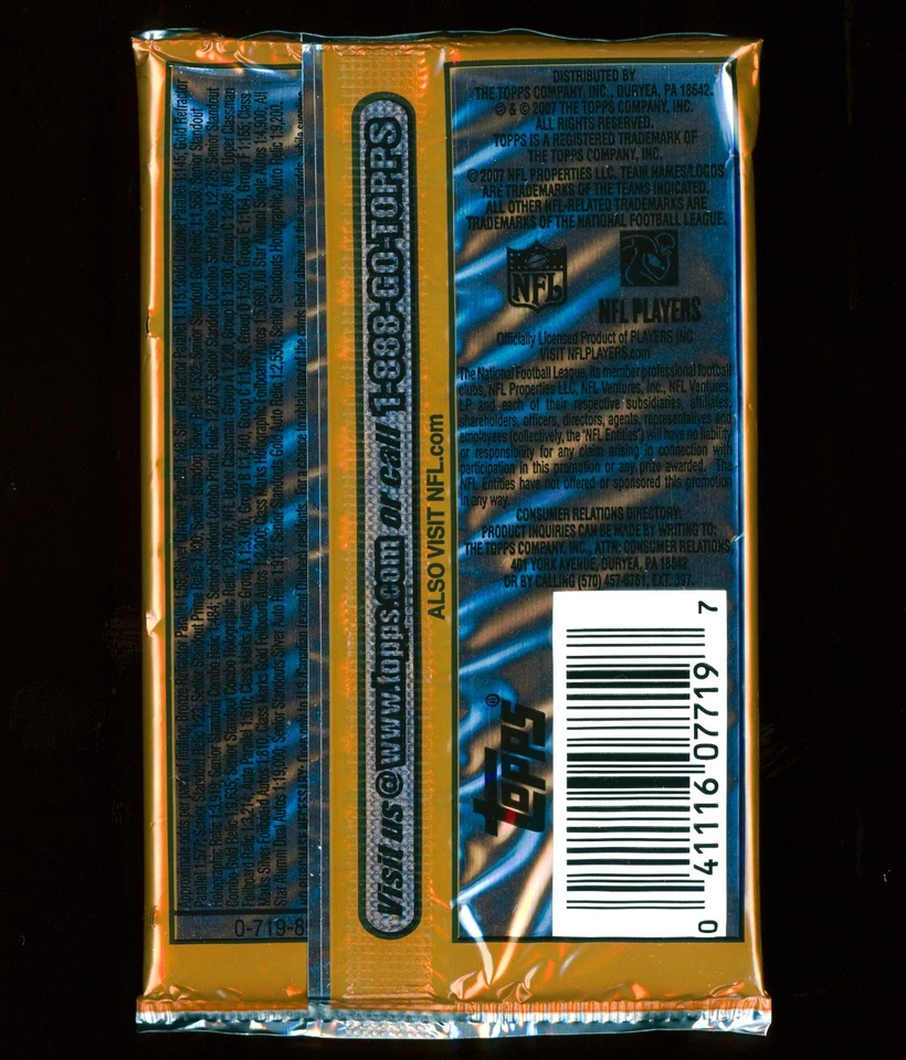 2007 Topps Draft Picks & Prospects Football HOBBY PACK - Factory Sealed - Image 2 of 2