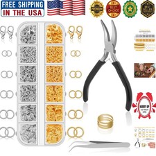 All-in-One Jewelry Repair Kit: 1200Pcs Silver Gold Jump Rings with Tools