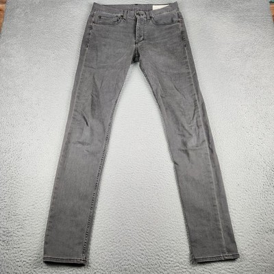 Rag & Bone Jeans Mens 30 Gray Fit 1 Extra Slim Tapered Leg Casual Denim Pants
