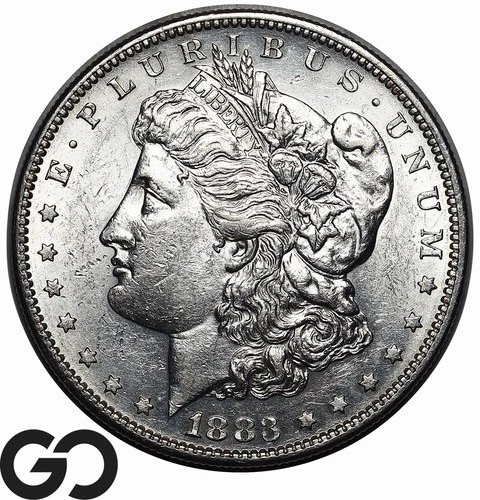 1883-S Morgan Silver Dollar Coin, Nice Brilliant Uncirculated++ Better Date