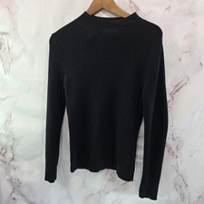 Other Stories Sweater Womens Medium Black Wool Turtleneck Mock Ribbed Rib