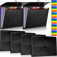 6 Pack File Folder Organizer 13 Pocket Expanding File Folder A4 Letter Size