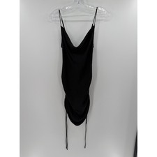 Free People Intimately Free Cowl Neck Side Cinch Slip Dress - Black - XS