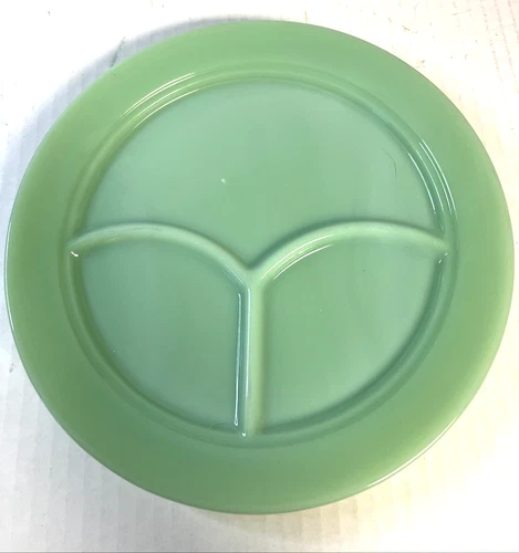 Fire King Jadeite Restaurant Ware 3-Part Grill Plate 9.5"