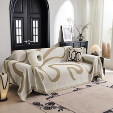 Boho Couch Cover Super Soft Couch Covers for 2-3 Cushion Couch Sofa, Modern Khak