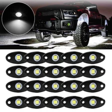 20X White LED Rock Lights Underbody Trail Rig Glow Lamp Offroad SUV Pickup Truck