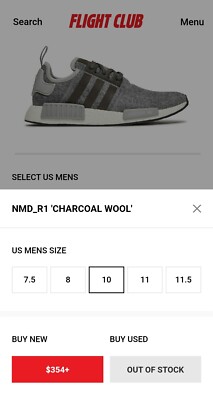 Adidas NMD_R1 Men Wool Charcoal Grey Gray BW0616 Size 10 Rare!! Great for  winter | eBay