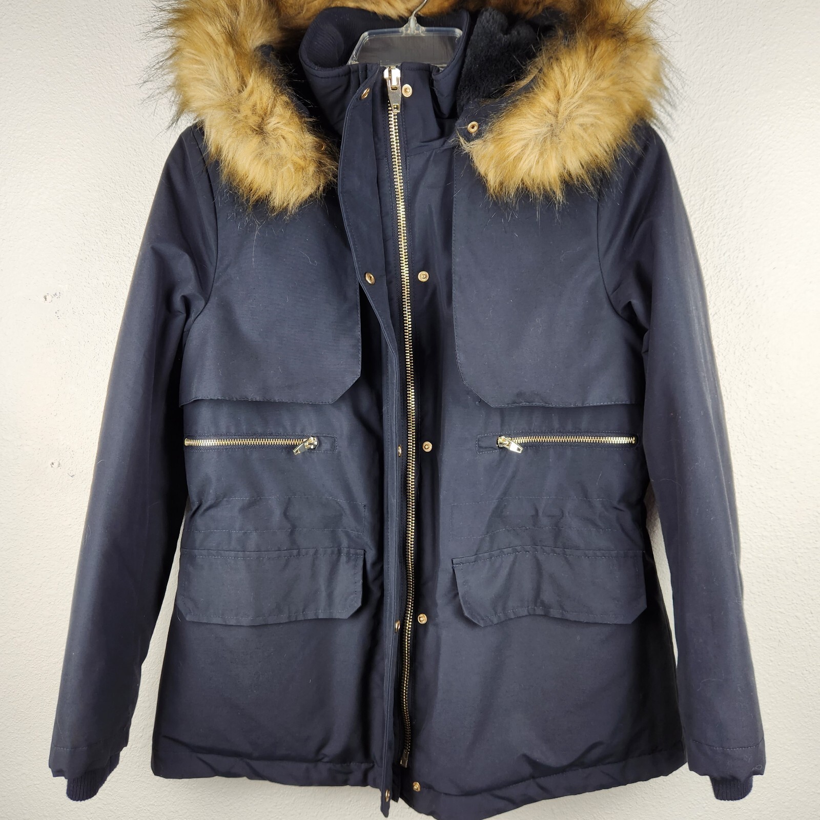 Zara Basic Outerwear Coat Jacket Womens Medium Bl… - image 4