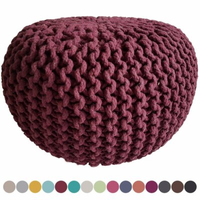 Sitzpuff Sitzpouf Sitzhocker Bodenkissen Ø 40 x 35cm Fußablage Rot Baumwolle Sitzpuff Sitzpouf Sitzhocker Bodenkissen Ø 40 x 35cm Fußablage Rot Baumwolle