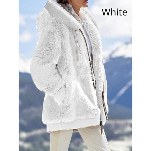 Ladies Fleece Hoodie Coat Jacket Overcoat Outdoor Winter Warm Thermal S-5XL Chic - Picture 13 of 22
