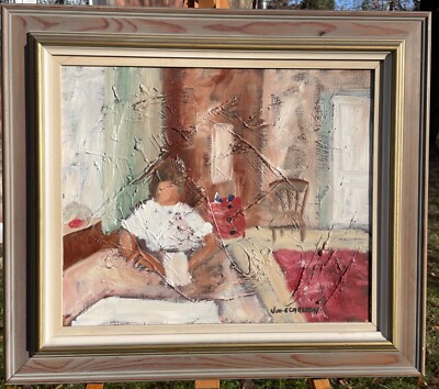 Oil Painting On Canvas Jan Erik Carlson (B. 1929) - Listed Arte Arte