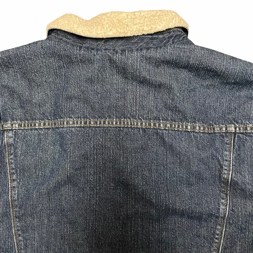 90s Womens CALVIN KLEIN Sherpa Jeans Denim Jacket Fleece Lined Size XXL Snap - Picture 12 of 12